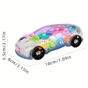 1pc Children's Educational Drop-resistant Gear Universal Car, Colorful Light Music Electric Toy Car,Halloween And Christmas Gift For Boys And Girls