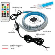 FCPVHOY Led Lights Car Hood Light Strip APP Control 12V LED Daytime Running Lights, RGBIC Flexible Headlights LED Strips For Cars, SUVs,Trucks