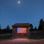 1pc American Flag Net Light, Outdoor Waterproof LED Flag String Lights For Festival Garden Decor, Solar Lights For Outside
