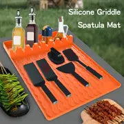 1pc, BBQ Silicone Mat, Outdoor Patio Household Side Rack Mat, Baking Pan Mat, High Temperature Resistant Nonstick Drainer Mat, Silicone BBQ Tool Mat, BBQ Accessories, Grill Accessories