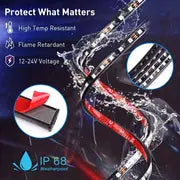 Car Underglow Lights, 4 Pcs Led Strip Lights With Dream Color Chasing, RGB APP Control Underbody Waterproof Light Kit For Trucks, Boats Neon Lamp 12V