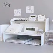 1pc Desktop Shelf, Student Dormitory Desk Storage Rack, Office Desk Stationery Organizer, Multi-layer Small Shelf