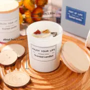 1pc Natural Crystal Candle ,Seven Chakra Therapy Stone Soy Candle ,Glass Cup Transparent Cup ,Christmas Aromatherapy Candle Gift Box,room Decor,home Decor
