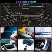 Car LED Strip Lights With Wireless APP And Remote Control, RGB 5 In 1 Ambient Lighting Kits With 236 Inches Fiber Optic