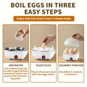1pc Egg Cooker Automatic Power Off Home Small 1-person Multi-Functional Steamed Egg Custard Boiled Egg Machine Breakfast Artifact