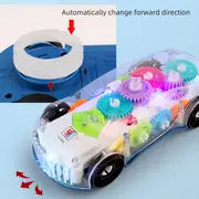 1pc Children's Educational Drop-resistant Gear Universal Car, Colorful Light Music Electric Toy Car,Halloween And Christmas Gift For Boys And Girls