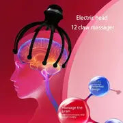 1pc Electric 12-claw Scratching Head Massager Kneading Head Meridian Scalp Massage Headache Home Relief Head Fatigue Scratching Head Electric Massager
