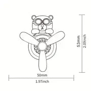 1pc Bear Pilot Car Air Freshener, Rotary Propeller Outlet Fragrance Car Accessories