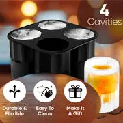 1pc Silicone Shot Glass Ice Molds 4 Cavities Ice Cube Tray For Freezer Ice Gun Shot Glass Molds Reusable Whiskey Glass Ice Cubes Hold 1oz 1.3inch Ice Gun Glass Molds And Trays Each