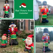 1pc Christmas Inflatable Nutcracker Soldier Outdoor Decorations, Blow Up Decorations Santa Soldier With LED Lights For Yard Lawn Garden Holiday Party, 8ft