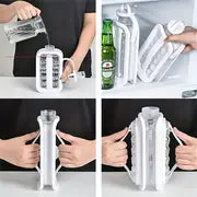 1pc Silicone Collapsible Ice Ball Jug, Ice Cube Trays 2 In 1 Portable Ice Ball Maker Kettle With 17 Grids Flat Body Lid Cooling Ice Pop/Cube Molds For Hockey , Cocktail, Coffee, Whiskey Beer Juice Champagne
