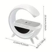 Coolest Alarm Clock Ever: Big G Wireless Speaker 6 Kinds Of Light Mode Wireless Charging Function Compatible With IOS / Android System Black And White Clock With Timing, White Noise & More!
