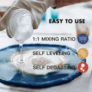 6.8oz Epoxy Resin - Crystal Clear Resin Kit For Jewelry, DIY Art Crafts Cast Coating Wood, Easy Cast Resin Bonus With 4 Sticks, 2 Measuring Cups, 2 Pairs Gloves, 2 Droppers | Perfect Starter Kit For Beginners