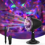 1pc Outdoor Laser Lights, Party Decorations Generating Snowflakes Scene, Red And Green Laser Star Landscapes For Celebrating Halloween, Christmas, Birthdays