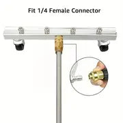 1 Set, 4000psi High Pressure Water Gun Car Chassis Washer With Wheels Stainless Steel 1/4 Quick Plug Connector Car Beauty Washer 4 Holes Spray Head Car Sewer Broom