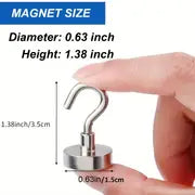 12pcs Heavy Duty Neodymium Magnet Hooks for Hanging - Strong 25LBS Magnets for Fridge, Home, Kitchen, Industry, Workplace, and Office