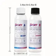 6.8oz Epoxy Resin - Crystal Clear Resin Kit For Jewelry, DIY Art Crafts Cast Coating Wood, Easy Cast Resin Bonus With 4 Sticks, 2 Measuring Cups, 2 Pairs Gloves, 2 Droppers | Perfect Starter Kit For Beginners