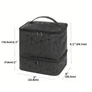 Nail Polish Organizer And Nail Dryer Case, Double-Layer Nail Polish Storage Bag - Can Hold 30 Bottles With Nail Lamp, Travel Carrying Bag For Nail Polish Set, Nail Art Tools