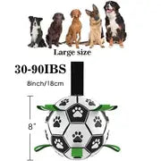1pc Durable Football Design Pet Toy With Straps Dog Chewing Ball Toy For For Training Playing Teeth Cleaning, Interactive Fetch Pet Toy For Small Medium Large Dogs