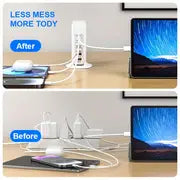 2023 USB Wall Charger Multiport Tower, 40W 6 Port Multi USB Charger Station With Auto Detect Technology, USB Charging Station For Multiple Devices For Smartphone Tablet Type-C