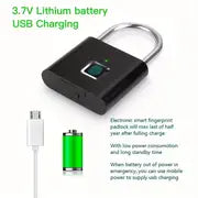 1pc Mini Smart Fingerprint Padlock, Waterproof Security Door Lock, Antitheft Keyless USB Rechargeable Lock For Suitcase Luggage