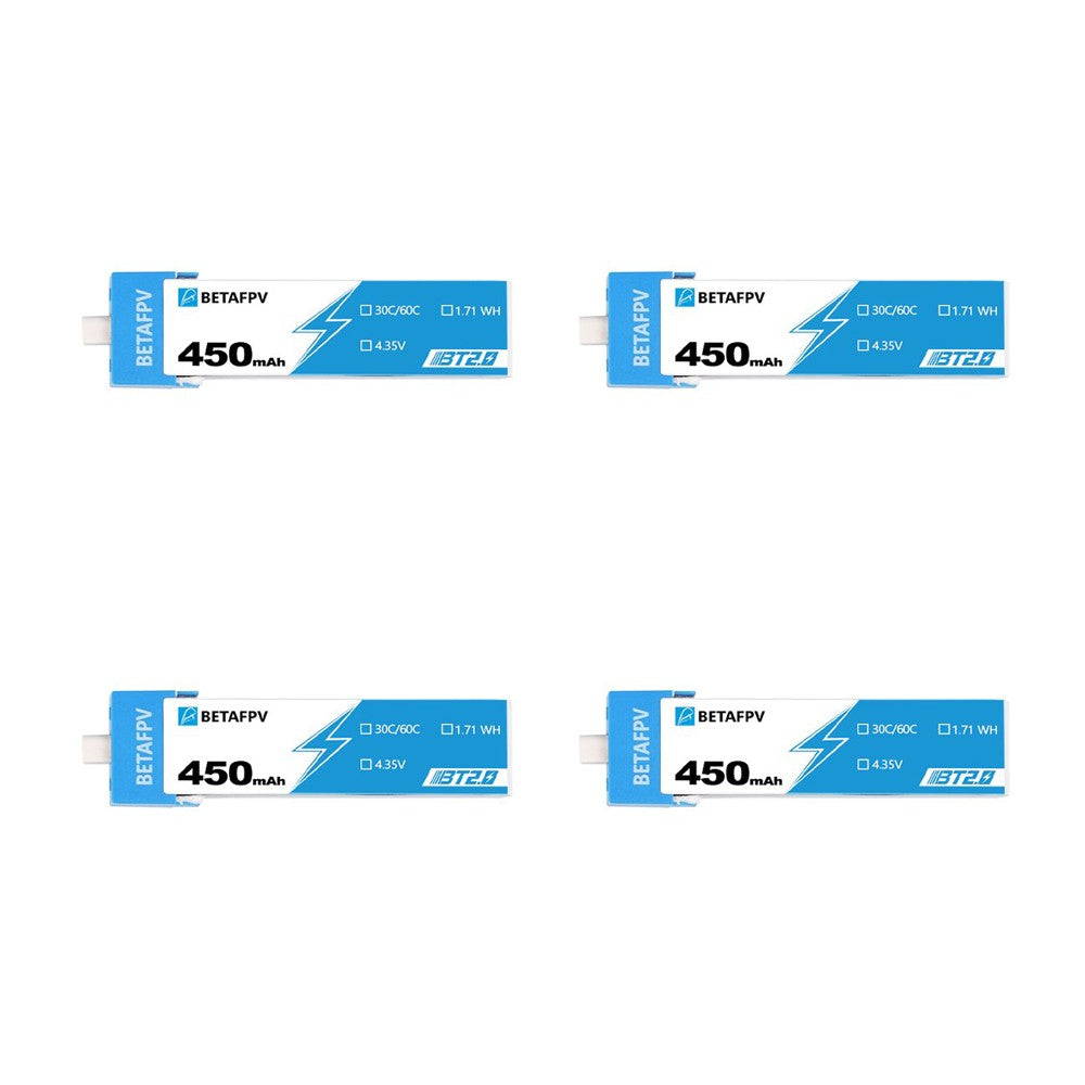 BETAFPV BT2.0 450mAh 1S 30C HV Battery (4pcs)