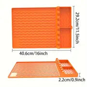 1pc, BBQ Silicone Mat, Outdoor Patio Household Side Rack Mat, Baking Pan Mat, High Temperature Resistant Nonstick Drainer Mat, Silicone BBQ Tool Mat, BBQ Accessories, Grill Accessories