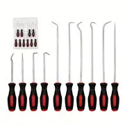 10pcs Pick & Hook Set Extra Long O-Ring & Seal Remover Soft Grip Assorted Shapes