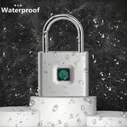 1pc Mini Smart Fingerprint Padlock, Waterproof Security Door Lock, Antitheft Keyless USB Rechargeable Lock For Suitcase Luggage