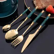 24 Pcs Stainless Steel Cutlery Utensils Set, Flatware Set Service For 6, Include Knife Fork Spoon With Tea Spoon, Mirror Polished, Suitable For Home Kitchen Hotel Restaurant Party, Home Kitchen Items, Tableware Accessories