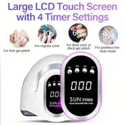UV LED Nail Lamp 220W, Gel Nails Polish Dryer, 66LEDS Uv Light With Auto Sensor For Manicure And Pedicure, 4 Timers Professional Nail Machine Travel Home School Salon Use