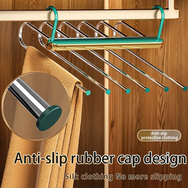1pc Folding Pant Rack Telescopic Multi-functional Pant Hanger Home Hanging Pant Special Pant Clip Wardrobe Storage Artifact
