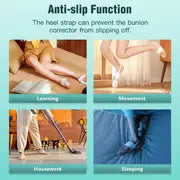 1pc Bunion Corrector For Women Men Big Toe, Adjustable Knob Bunion Splint For Bunion Relief, Orthopedic Toe Straightener With Anti-slip Heel Strap, Suitable For Left And Right Feet, Only Fit Night/home Use, Long-term Use And Replace Regularly