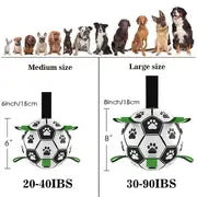 1pc Durable Football Design Pet Toy With Straps Dog Chewing Ball Toy For For Training Playing Teeth Cleaning, Interactive Fetch Pet Toy For Small Medium Large Dogs