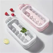 1pc Silicone Collapsible Ice Ball Jug, Ice Cube Trays 2 In 1 Portable Ice Ball Maker Kettle With 17 Grids Flat Body Lid Cooling Ice Pop/Cube Molds For Hockey , Cocktail, Coffee, Whiskey Beer Juice Champagne