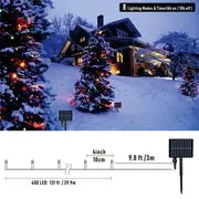 140ft 400 LED Solar Fairy String Lights, 8 Modes Timer Function Solar String Lights, Waterproof Christmas Tree Lights, Twinkle Fairy Mini Lights For Tree Garden Wedding Patio, Fence, Balcony, Party Xmas Outside Decoration