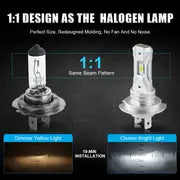 2Pcs Turbo H7 LED Headlights 1:1 Mini Size HeadLamp Wireless 18000LM CSP Chips Led H7 Light For Car Bulb 6500K White 12V 55w