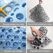 1pc Bathroom Non-Slip Mat With Suction Cup, Round Hole Design, Bathroom Massage Ring, Quick Drain, Suitable For Shower Room, Hotel Toilet, Toilet, Bathtub And More, Bathroom Accessories ,Bathroom Decor fall decor , Bathroom decorations, bath/shower mat