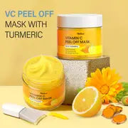 Vitamin C Peel Off Face Mask Peel Off Mask With Turmeric Blackhead Remover & Deep Cleansing Face Peel Mask Vitamin C Exfoliating Face Mask For Blackheads Large Pores Dirts Oil