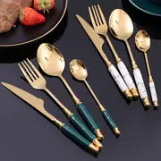 24 Pcs Stainless Steel Cutlery Utensils Set, Flatware Set Service For 6, Include Knife Fork Spoon With Tea Spoon, Mirror Polished, Suitable For Home Kitchen Hotel Restaurant Party, Home Kitchen Items, Tableware Accessories