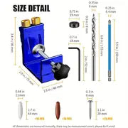 45pcs Pocket Hole Jig Kit - 15° Woodworking Inclined Hole Jig, Drive Adapter & Angle Drilling Holes for Carpentry Projects!