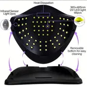 UV LED Nail Lamp 220W, Gel Nails Polish Dryer, 66LEDS Uv Light With Auto Sensor For Manicure And Pedicure, 4 Timers Professional Nail Machine Travel Home School Salon Use