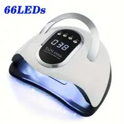 UV LED Nail Lamp 220W, Gel Nails Polish Dryer, 66LEDS Uv Light With Auto Sensor For Manicure And Pedicure, 4 Timers Professional Nail Machine Travel Home School Salon Use