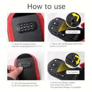 1pc Plastic Key Box, Combination Lock, Key Storage Combination Box, Key Case, With Installation Accessories, Suitable For Construction Site Apartment Renovation Factory