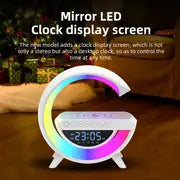 Coolest Alarm Clock Ever: Big G Wireless Speaker 6 Kinds Of Light Mode Wireless Charging Function Compatible With IOS / Android System Black And White Clock With Timing, White Noise & More!