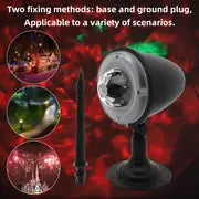 1pc Outdoor Laser Lights, Party Decorations Generating Snowflakes Scene, Red And Green Laser Star Landscapes For Celebrating Halloween, Christmas, Birthdays