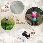 1pc Christmas Inflatable Nutcracker Soldier Outdoor Decorations, Blow Up Decorations Santa Soldier With LED Lights For Yard Lawn Garden Holiday Party, 8ft