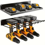 1/2pcs Electric Drill Screwdriver Tool Rack, Wall Mounted Tool Storage Rack, Electric Drill Storage Rack, Tool Storage Rack