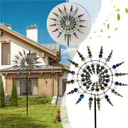 1pc Magical Kinetic Metal Windmill Spinner Wind Powered Catchers, Creative Patio Garden Lawn Outdoor Courtyard Decoration Unique Wind Collectors