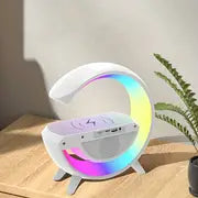 Coolest Alarm Clock Ever: Big G Wireless Speaker 6 Kinds Of Light Mode Wireless Charging Function Compatible With IOS / Android System Black And White Clock With Timing, White Noise & More!